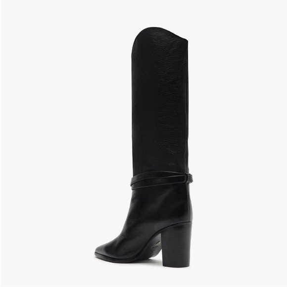 New Schutz Black Leather Knee-High Boots 10.5 - Picture 3 of 7